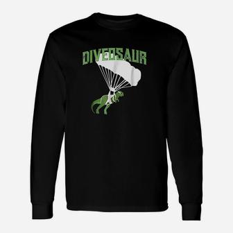 Skydiving Dinosaur Unisex Long Sleeve | Crazezy