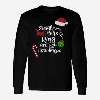 Sleigh Bells Ring Cute Christmas Snowman Winter Holiday Gift Sweatshirt Unisex Long Sleeve | Crazezy