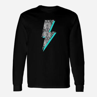 Snakeskin Lightning Bolt Animal Print Long Sleeve T-Shirt - Thegiftio UK