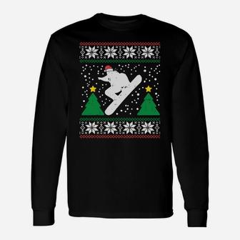 Snowboard Ugly Christmas Sweater Winter Sport Xmas Men Gift Sweatshirt Unisex Long Sleeve | Crazezy