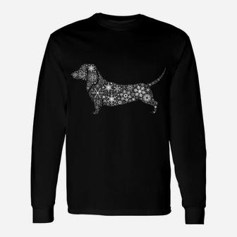 Snowflake Merry Christmas Gifts - Cute Dog Dachshund Unisex Long Sleeve | Crazezy DE
