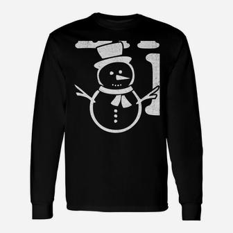 Snowman Snowballs Funny Christmas Party Pajama Mens Womens 2 Sweatshirt Unisex Long Sleeve | Crazezy