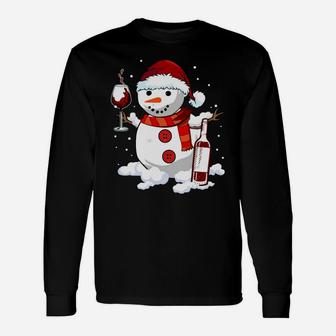Snowman Wine Christmas 2019 Gift - Drinking Xmas Wine Lovers Sweatshirt Unisex Long Sleeve | Crazezy