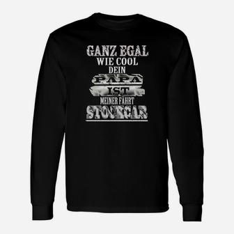 Snowmobil Papa Herren Langarmshirts, Schwarzes mit Lustigem Spruch - Seseable