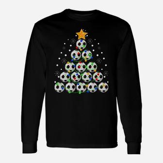 Soccer Balls Christmas Tree Funny Soccer Lovers Xmas Gift Sweatshirt Unisex Long Sleeve | Crazezy DE