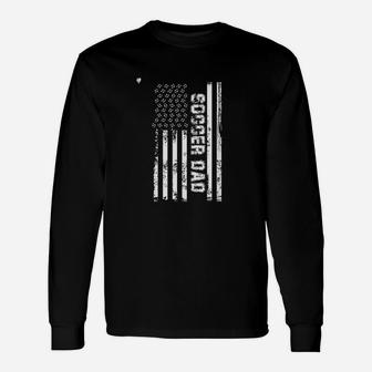 Soccer Dad Player Vintage Usa American Flag Unisex Long Sleeve | Crazezy CA