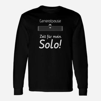 Solo Zeit Musik Langarmshirts, Humorvolles Generalpause Noten-Motiv - Seseable