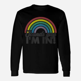 Sounds Gay I'm In Rainbow 70'S 80'S Style Retro Gay Pride Raglan Baseball Tee Unisex Long Sleeve | Crazezy