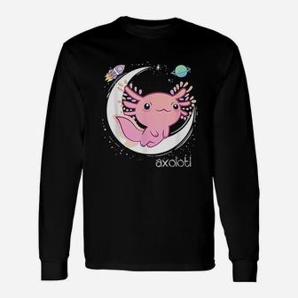 Space Axolotl Kawaii Unisex Long Sleeve | Crazezy