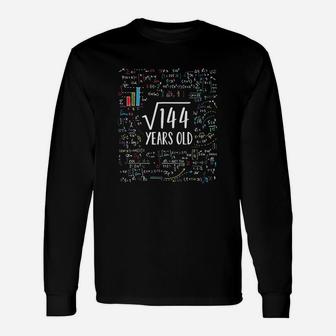 Square Root Of 144 12Th Birthday 12 Year Old Gifts Math Bday Unisex Long Sleeve | Crazezy UK