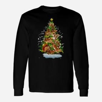 Squirrel Christmas Tree Funny Squirrel Lover Gifts Xmas Idea Sweatshirt Unisex Long Sleeve | Crazezy
