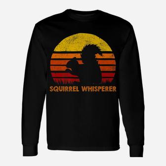 Squirrel Whisperer Retro Sunset Silhouette Vintage Safari Unisex Long Sleeve | Crazezy CA