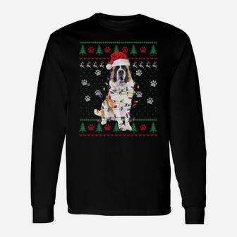 St Bernard Ugly Christmas Sweater Xmas Pajama Gift Sweatshirt Unisex Long Sleeve | Crazezy