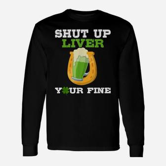 St Patrick Day Pictures And Quotes T-Shirt Drinking Green Unisex Long Sleeve | Crazezy DE