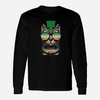 St Patricks Day Cat Long Sleeve T-Shirt - Thegiftio UK