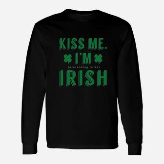 St Patricks Day Funny Green Shamrock Irish Full Unisex Long Sleeve | Crazezy