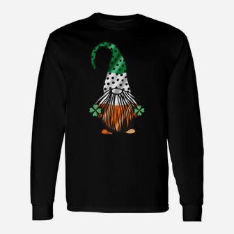 St Patricks Day Gnome Irish Flag Leprechaun With Shamrocks Unisex Long Sleeve | Crazezy UK