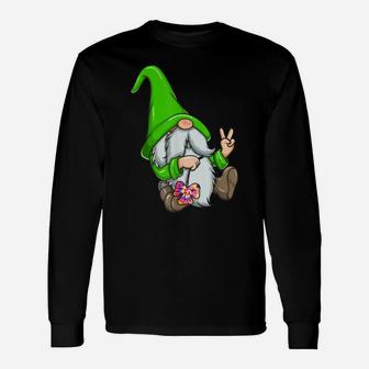St Patricks Day Hippie Gnome Rainbow Shamrock Clover Gift Unisex Long Sleeve | Crazezy UK