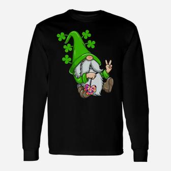 St Patricks Day Hippie Gnome Rainbow Shamrock Clover Gift Unisex Long Sleeve | Crazezy CA