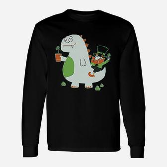 St Patricks Day Leprechaun Dragon Clover Long Sleeve T-Shirt - Thegiftio UK