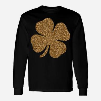 St Patrick's Day Lucky Charm Gold Irish Clover Shamrock Unisex Long Sleeve | Crazezy CA