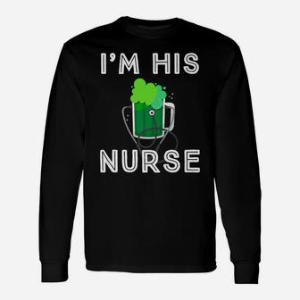 St Patricks Day Nurse Shirt Green Irish Clover Lucky Nurse Unisex Long Sleeve | Crazezy AU