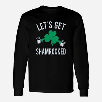 St Patricks Day Lets Get Shamrocked Long Sleeve T-Shirt - Thegiftio UK