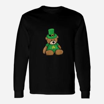 St Patricks Day Teddy Bear Irish Long Sleeve T-Shirt - Monsterry DE