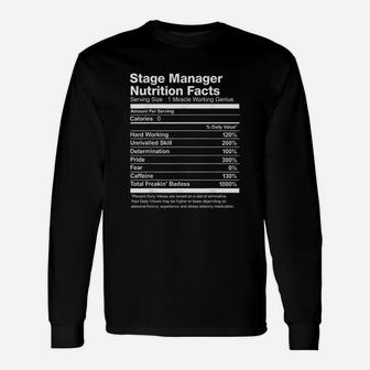 Stage Manager Nutrition Facts Unisex Long Sleeve | Crazezy DE