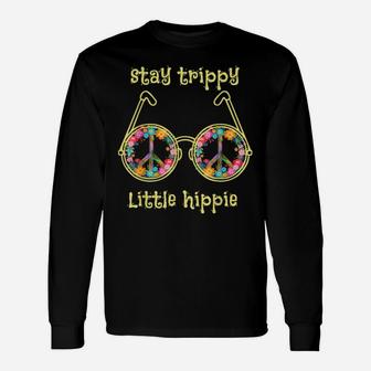 Stay Trippy Little Hippie Glasses Camping And Flower 60S 70S Unisex Long Sleeve | Crazezy AU