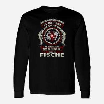 Sternzeichen Fische Langarmshirts mit Spruch, Schwarz für Astrologie-Enthusiasten - Seseable