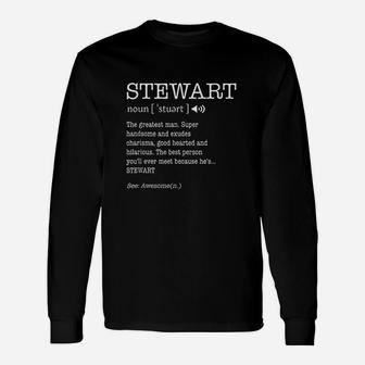 Stewart Men First Name Definition Long Sleeve T-Shirt - Thegiftio UK