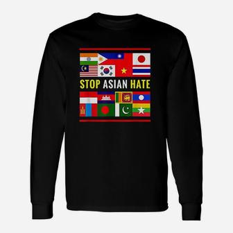 Stop Asian Hate Flag Unisex Long Sleeve | Crazezy DE
