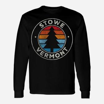 Stowe Vermont Vt Vintage Graphic Retro 70S Sweatshirt Unisex Long Sleeve | Crazezy DE