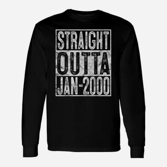 Straight Outta January 2000 20Th Birthday Gift 20 Year Old Unisex Long Sleeve | Crazezy DE
