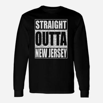 Straight Outta New Jersey Patriotic New Jersey State Long Sleeve T-Shirt - Thegiftio UK