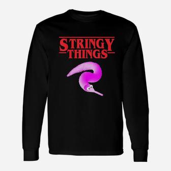 Stringy Things Fuzzy Magic Worm On A String Dank Meme Gift Unisex Long Sleeve | Crazezy DE