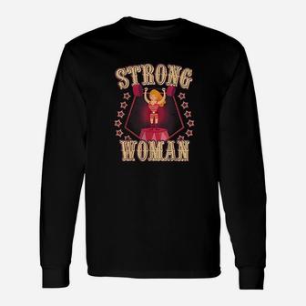 Strong Women Vintage Retro Circus Carnival Birthday Party Unisex Long Sleeve | Crazezy