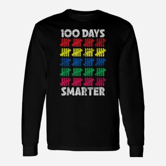 Student Gift 100 Days Smarter Happy 100 Days Of School Unisex Long Sleeve | Crazezy