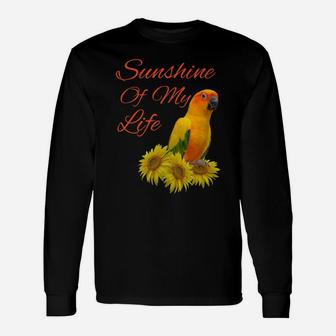 Sun Conure Parrot Sunshine Sunflower Premium T-Shirt Unisex Long Sleeve | Crazezy UK