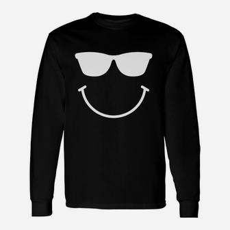 Sunglasses Smile Face Emoticon Unisex Long Sleeve | Crazezy