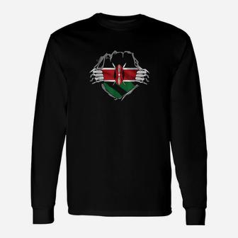 Super Kenyan Heritage Kenya Roots Flag Gift Unisex Long Sleeve | Crazezy UK