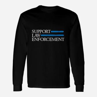 Support Law Enforcement Blue Police Unisex Long Sleeve | Crazezy CA