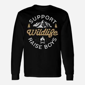 Support Wildlife Raise Boys - Parent, Mom & Dad Gift Unisex Long Sleeve | Crazezy