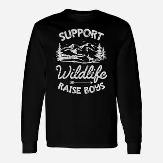 Support Wildlife Raise Boys T Shirt Mom Dad Mother Parents Unisex Long Sleeve | Crazezy