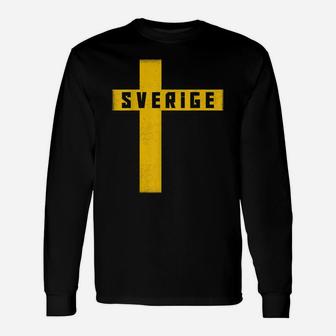 Sweden T-Shirt Swedish Flag Sverige Gift Love Souvenir Unisex Long Sleeve | Crazezy UK