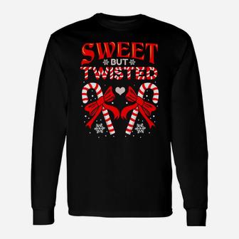Sweet But Twisted Candy Cane Christmas Unisex Long Sleeve | Crazezy