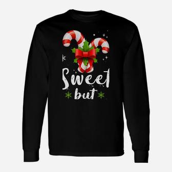 Sweet But Twisted Christmas Funny Candy Cane Xmas Gift Sweatshirt Unisex Long Sleeve | Crazezy