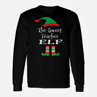 Sweet Teacher Elf T Shirt Matching Family Group Christmas Unisex Long Sleeve | Crazezy UK