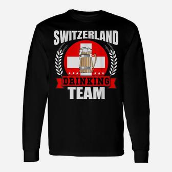 Switzerland Drinking Team Funny Swiss Flag Beer Party Gift Unisex Long Sleeve | Crazezy UK